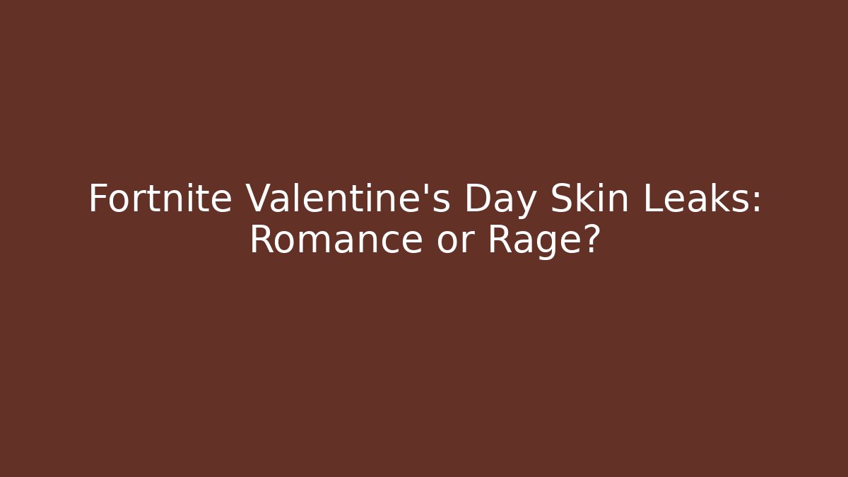 Fortnite Valentine's Day Skin Leaks: Romance or Rage? - Felix Cat Insurance