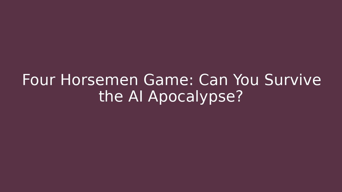 Four Horsemen Game: Can You Survive the AI Apocalypse?