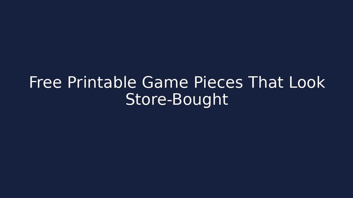 Free Printable Game Pieces That Look Store-Bought