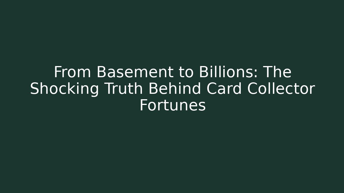 From Basement to Billions: The Shocking Truth Behind Card Collector Fortunes