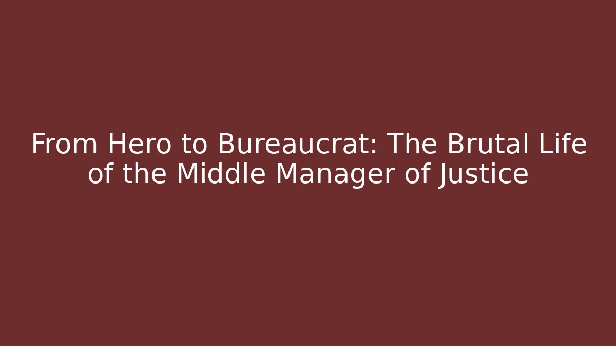 From Hero to Bureaucrat: The Brutal Life of the Middle Manager of Justice