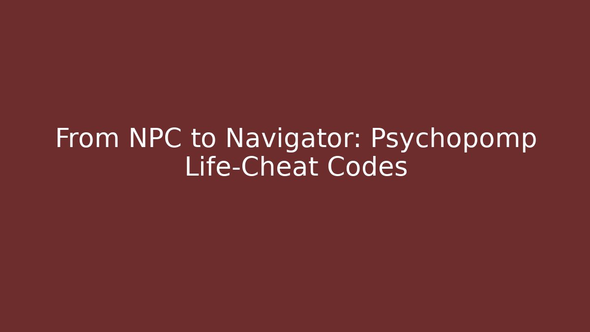 From NPC to Navigator: Psychopomp Life-Cheat Codes - Felix Cat Insurance