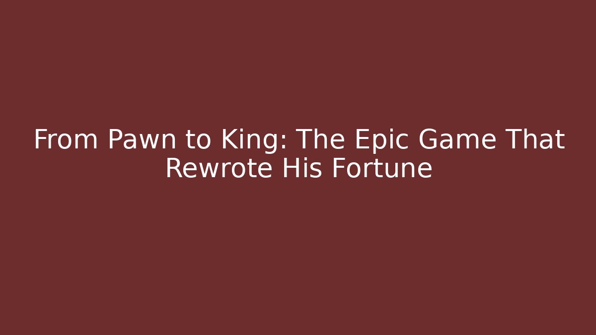 From Pawn to King: The Epic Game That Rewrote His Fortune