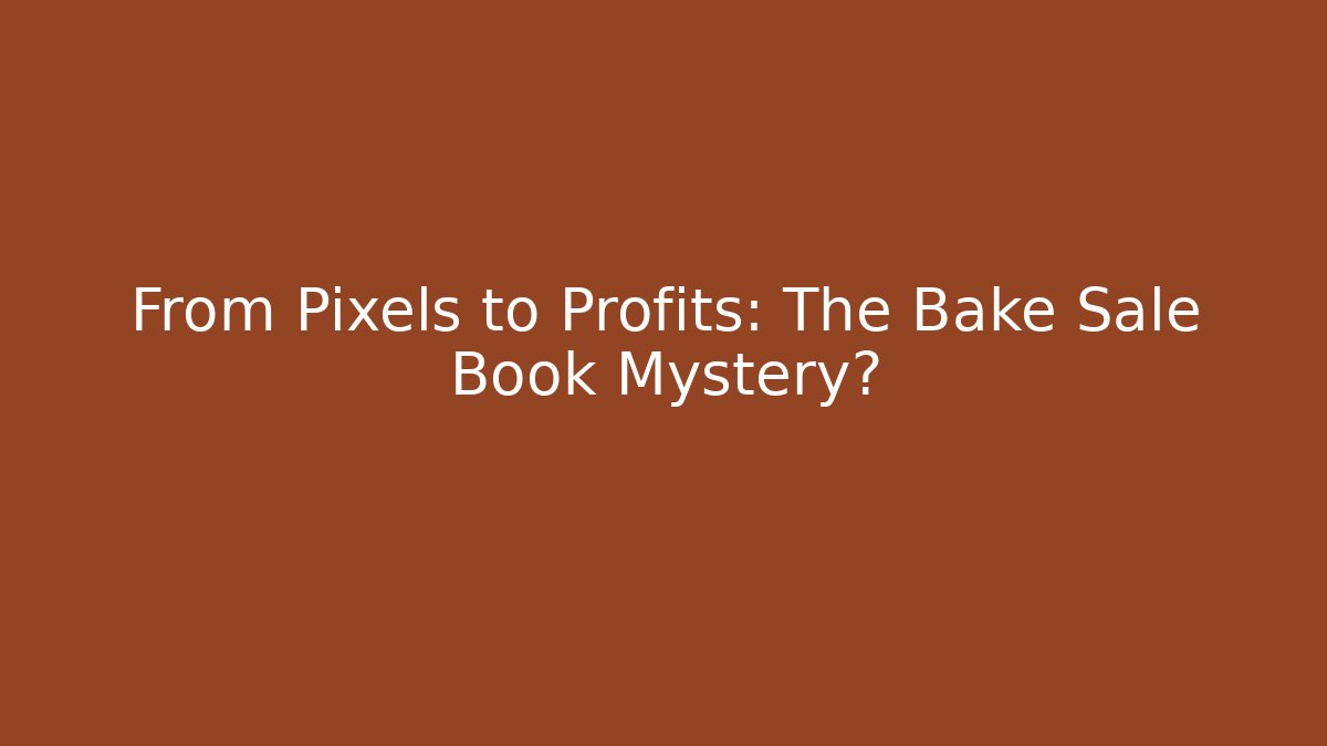 From Pixels to Profits: The Bake Sale Book Mystery?