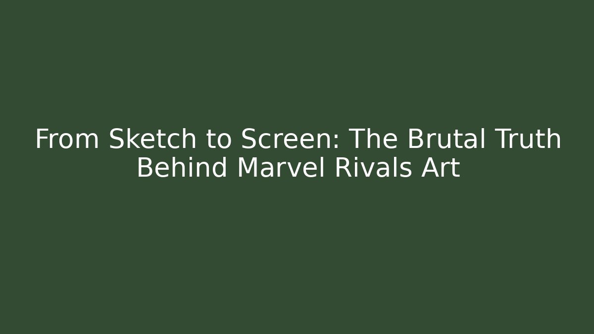 From Sketch to Screen: The Brutal Truth Behind Marvel Rivals Art