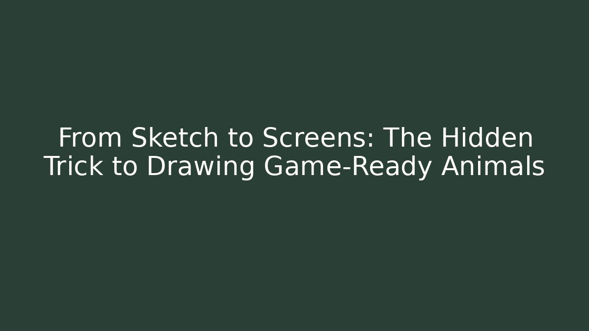 From Sketch to Screens: The Hidden Trick to Drawing Game-Ready Animals