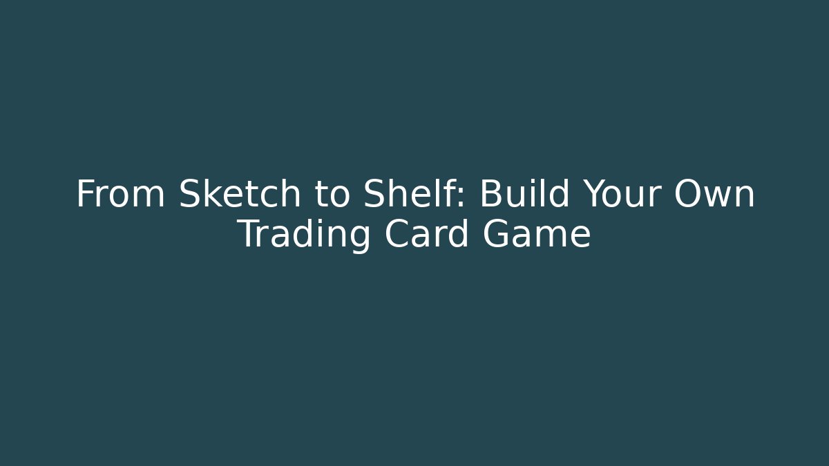 From Sketch to Shelf: Build Your Own Trading Card Game