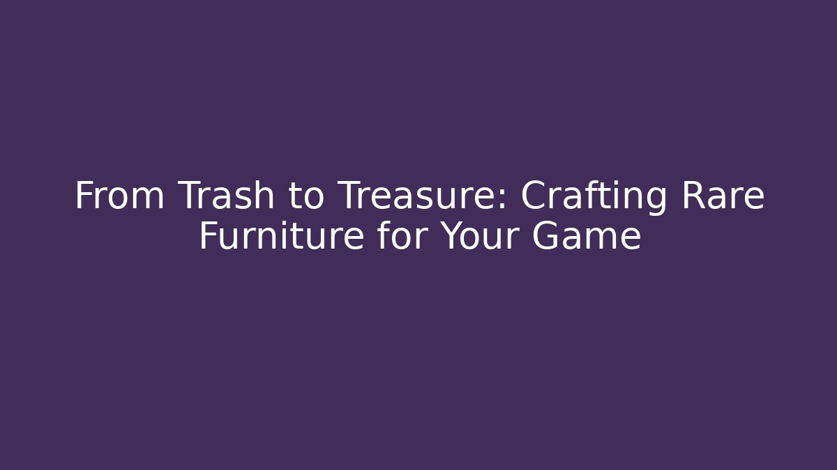 From Trash to Treasure: Crafting Rare Furniture for Your Game