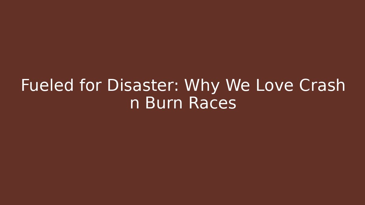 Fueled for Disaster: Why We Love Crash n Burn Races