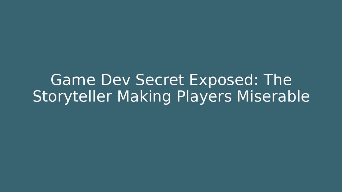 Game Dev Secret Exposed: The Storyteller Making Players Miserable - Felix Cat Insurance