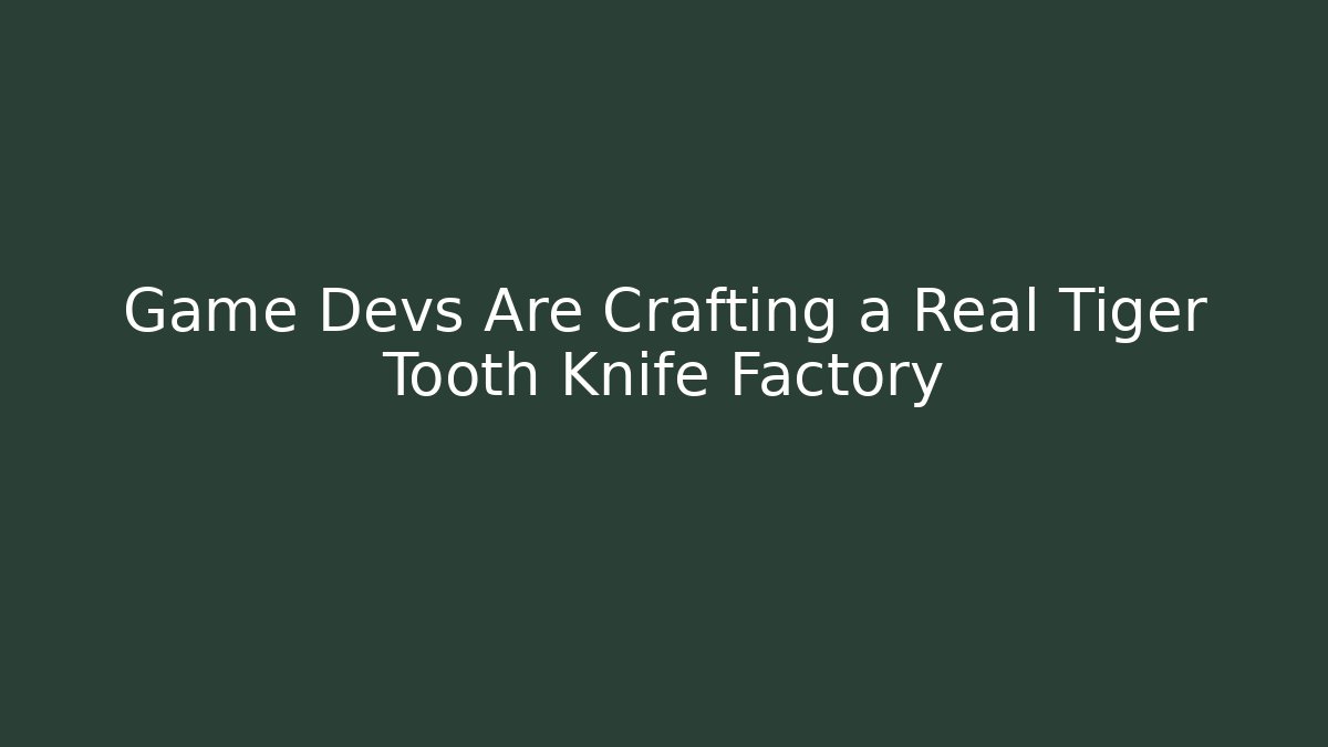 Game Devs Are Crafting a Real Tiger Tooth Knife Factory