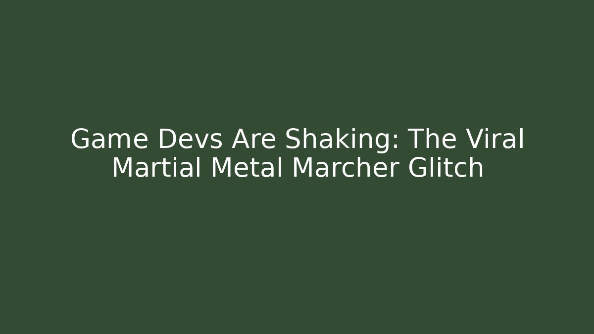 Game Devs Are Shaking: The Viral Martial Metal Marcher Glitch