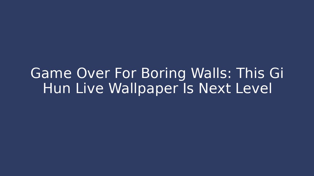 Game Over For Boring Walls: This Gi Hun Live Wallpaper Is Next Level