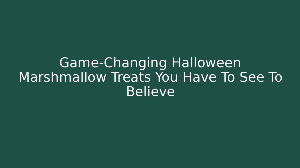 Game-Changing Halloween Marshmallow Treats You Have To See To Believe