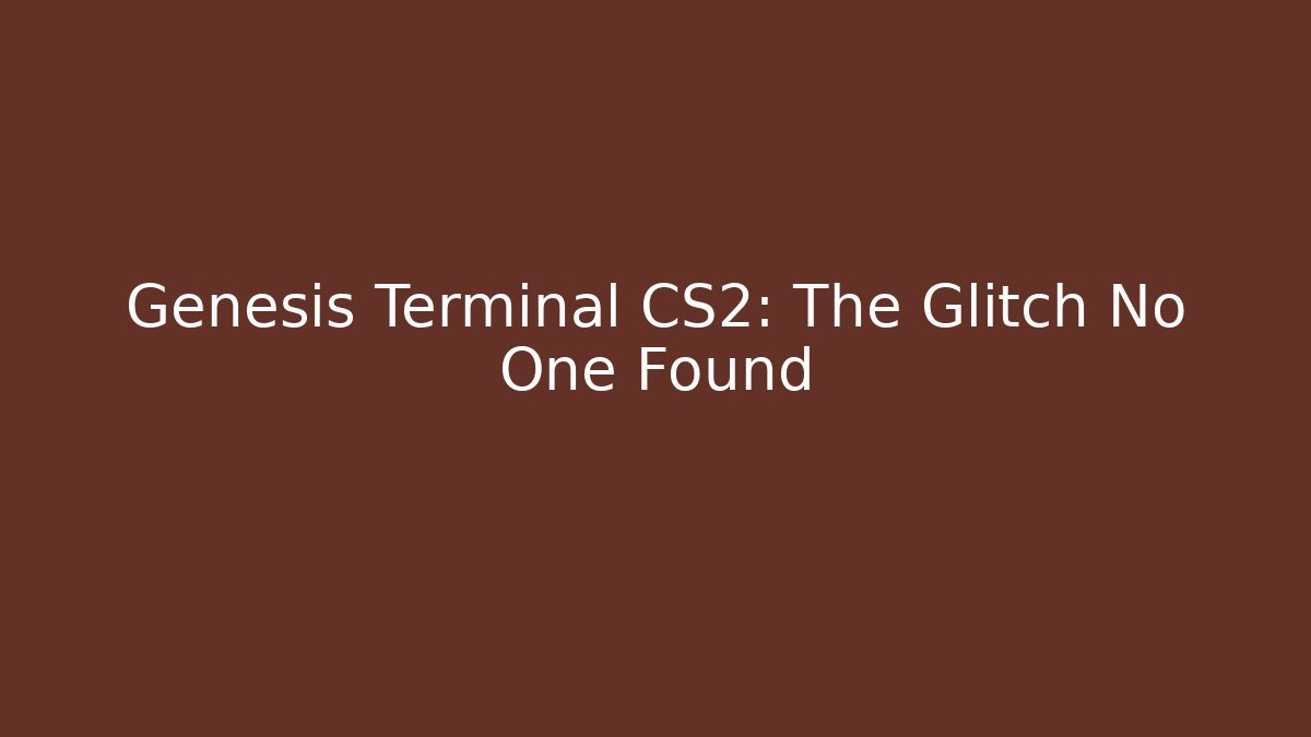 Genesis Terminal CS2: The Glitch No One Found