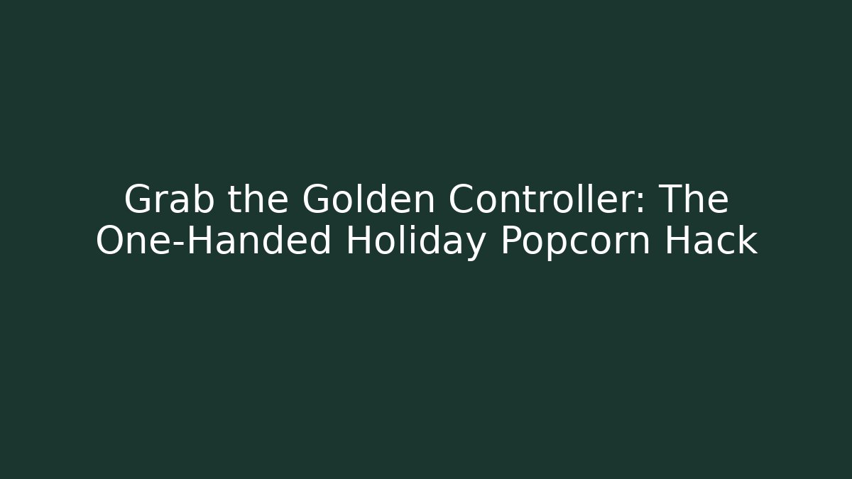 Grab the Golden Controller: The One-Handed Holiday Popcorn Hack