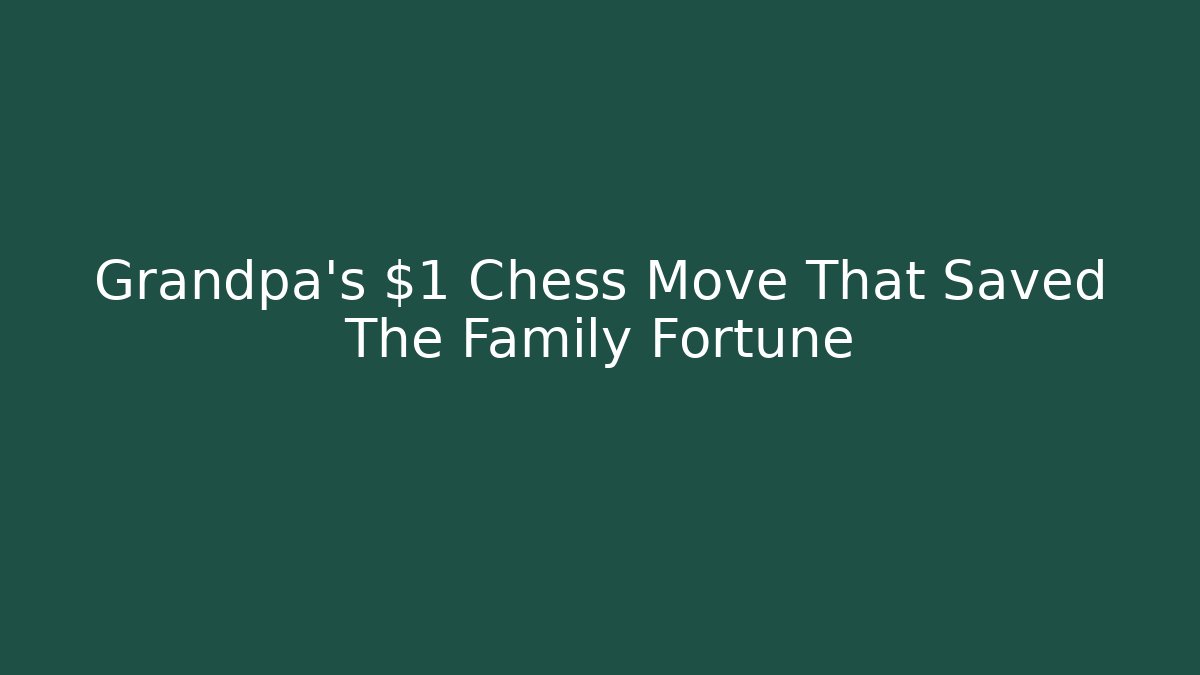 Grandpa's $1 Chess Move That Saved The Family Fortune