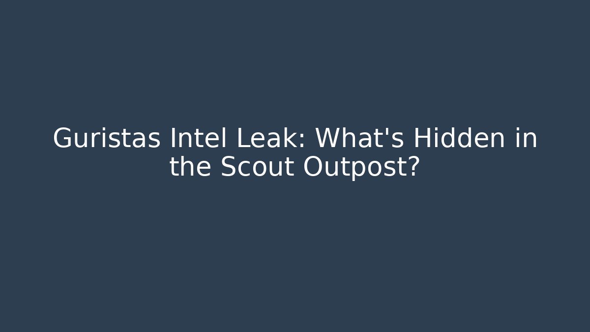 Guristas Intel Leak: What's Hidden in the Scout Outpost?