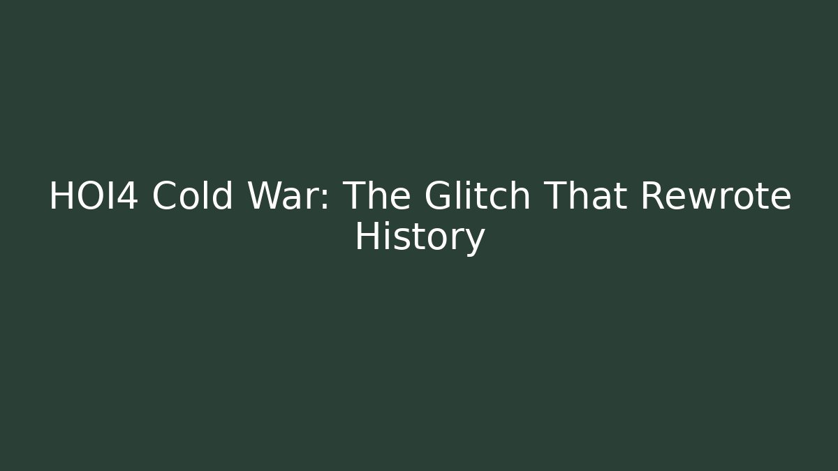 HOI4 Cold War: The Glitch That Rewrote History