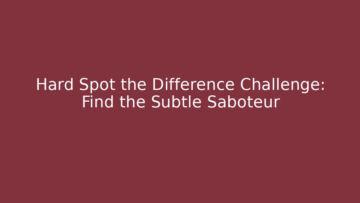 Hard Spot the Difference Challenge: Find the Subtle Saboteur