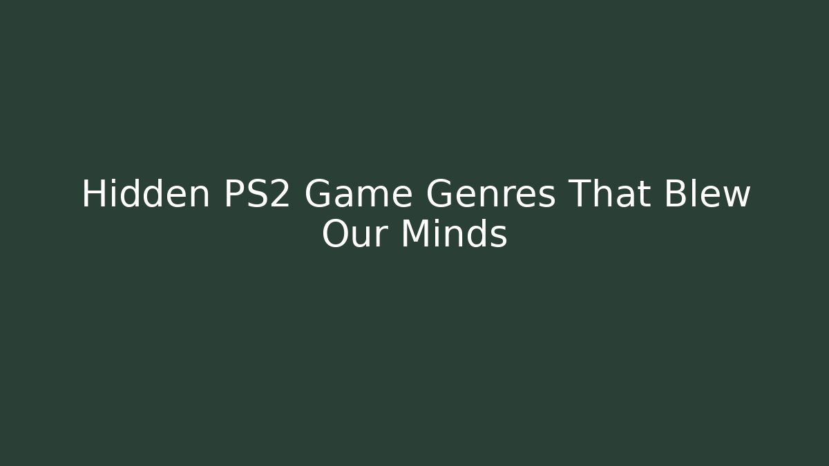 Hidden PS2 Game Genres That Blew Our Minds