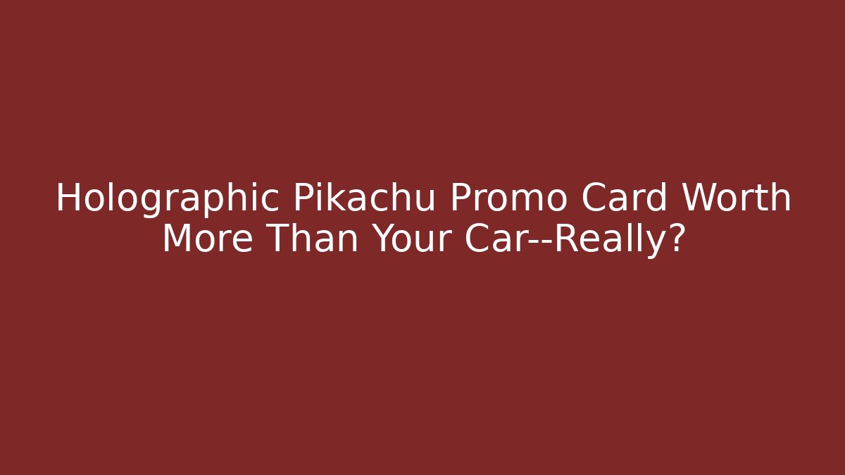 Holographic Pikachu Promo Card Worth More Than Your Car—Really?