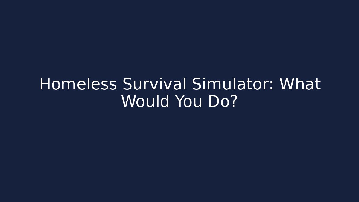 Homeless Survival Simulator: What Would You Do?