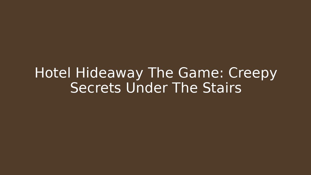 Hotel Hideaway The Game: Creepy Secrets Under The Stairs - Felix Cat Insurance