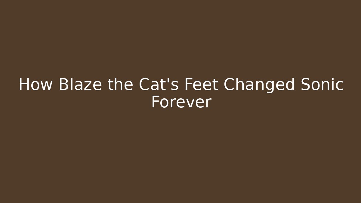 How Blaze the Cat's Feet Changed Sonic Forever