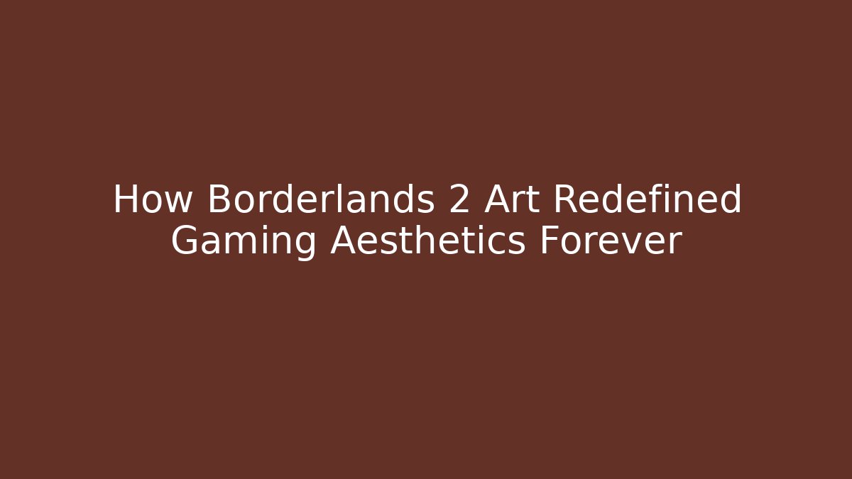 How Borderlands 2 Art Redefined Gaming Aesthetics Forever