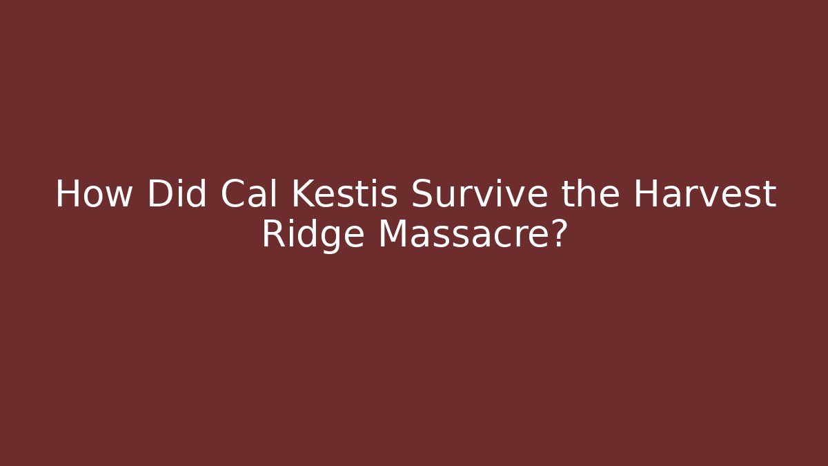 How Did Cal Kestis Survive the Harvest Ridge Massacre?