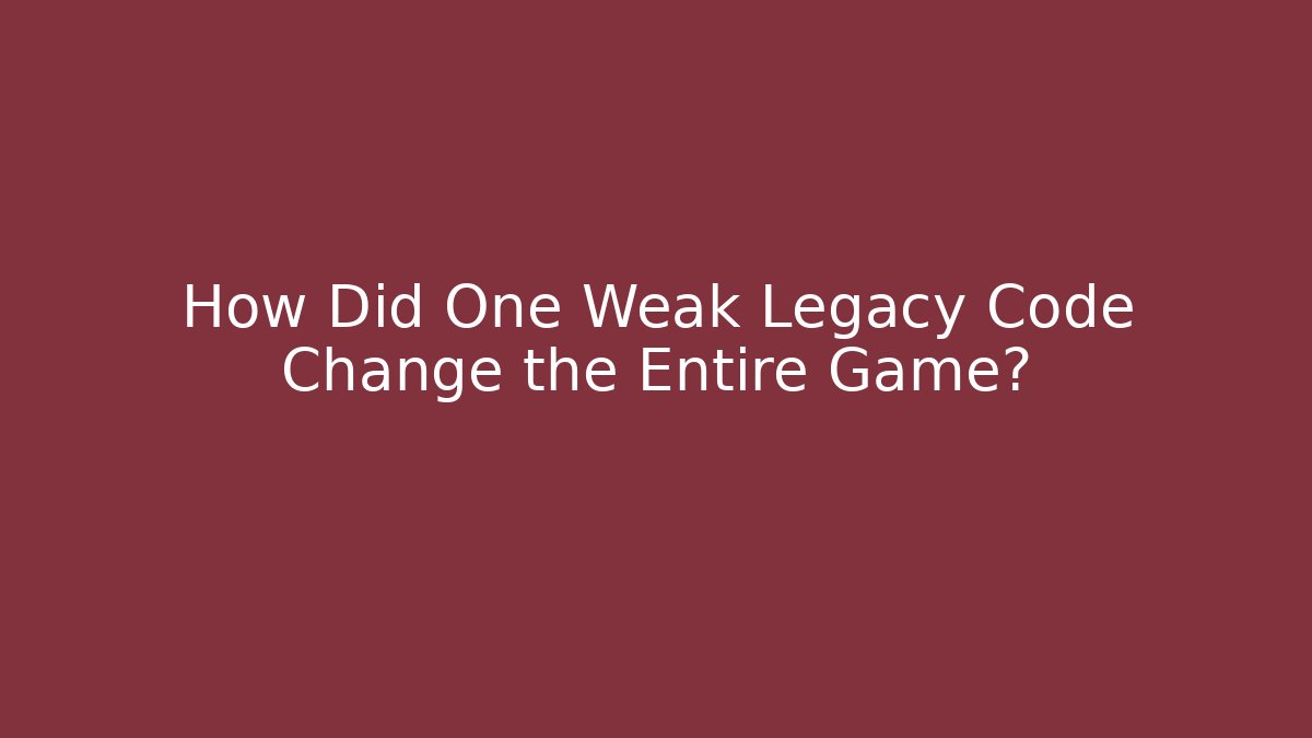 How Did One Weak Legacy Code Change the Entire Game? - Felix Cat Insurance