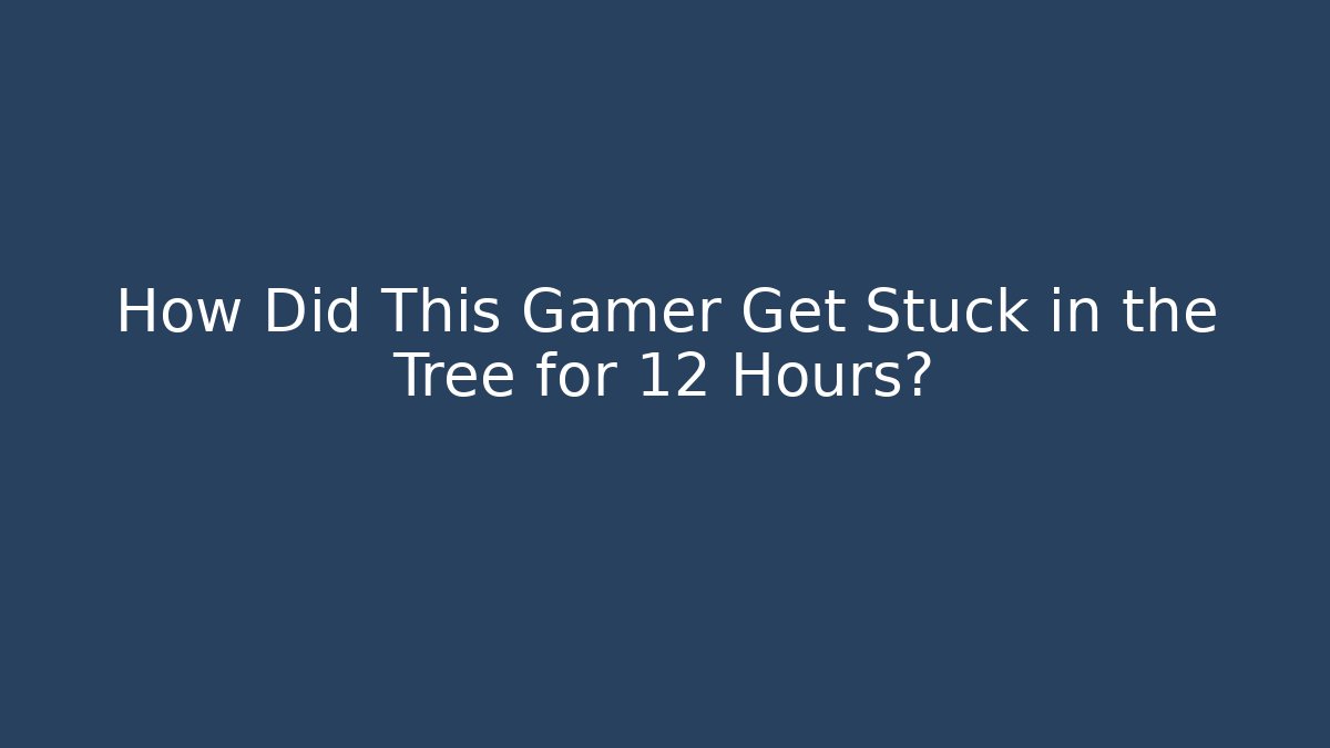How Did This Gamer Get Stuck in the Tree for 12 Hours?