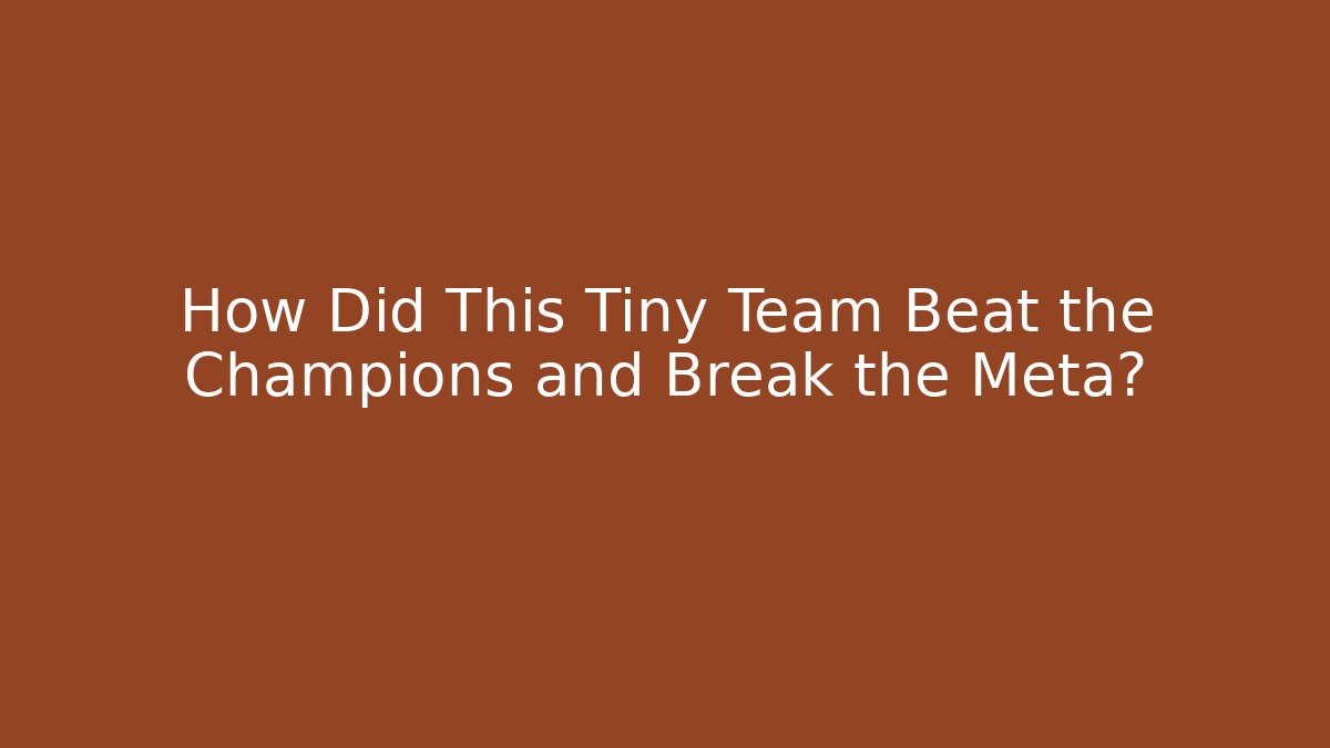 How Did This Tiny Team Beat the Champions and Break the Meta? - Felix Cat Insurance