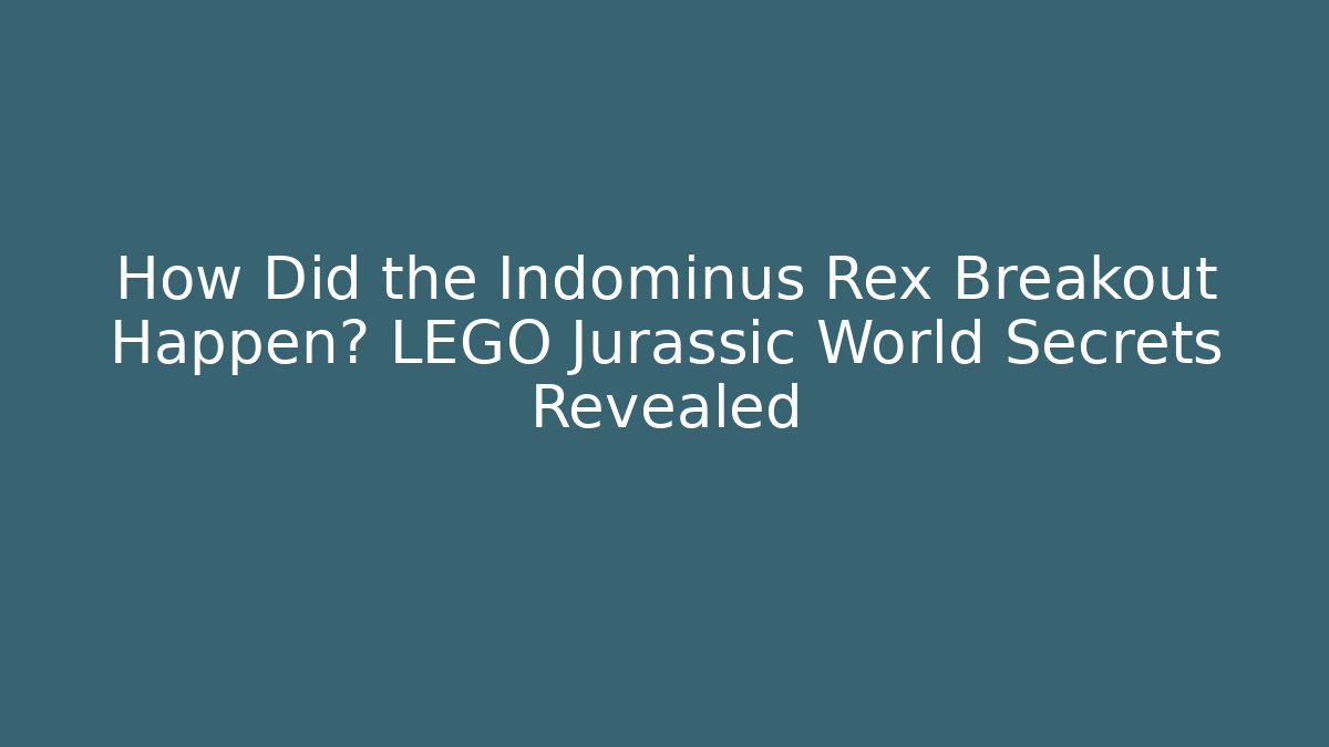 How Did the Indominus Rex Breakout Happen? LEGO Jurassic World Secrets Revealed