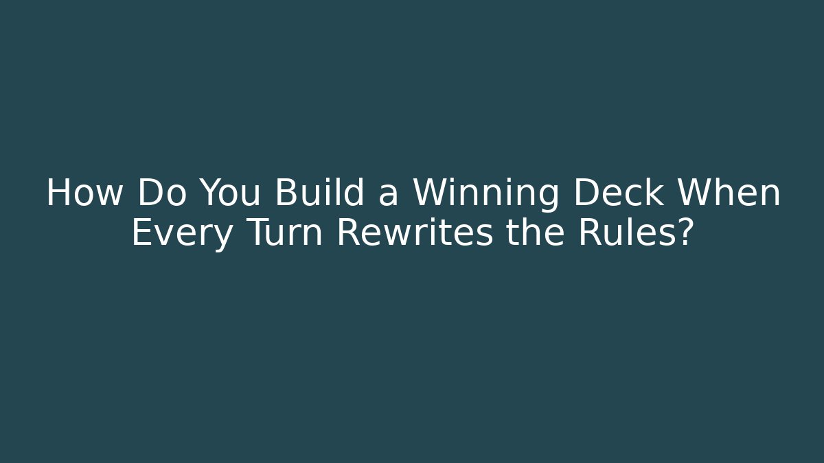 How Do You Build a Winning Deck When Every Turn Rewrites the Rules? - Felix Cat Insurance