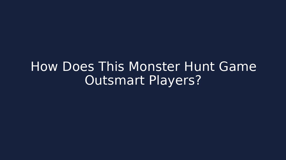 How Does This Monster Hunt Game Outsmart Players? - Felix Cat Insurance