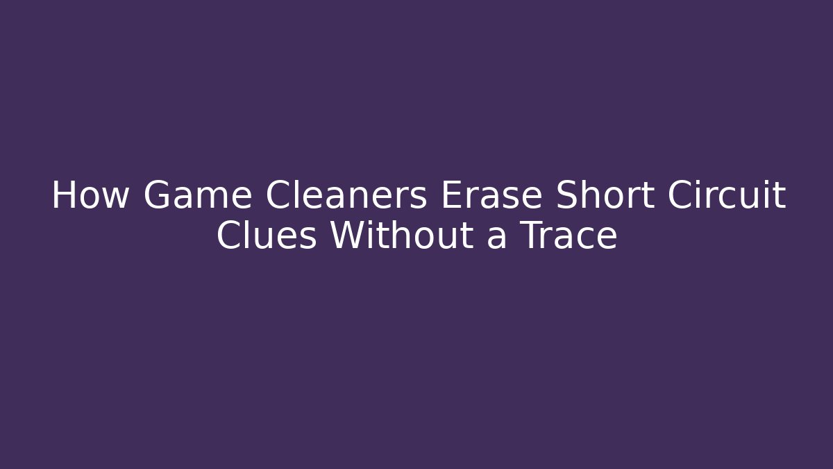 How Game Cleaners Erase Short Circuit Clues Without a Trace
