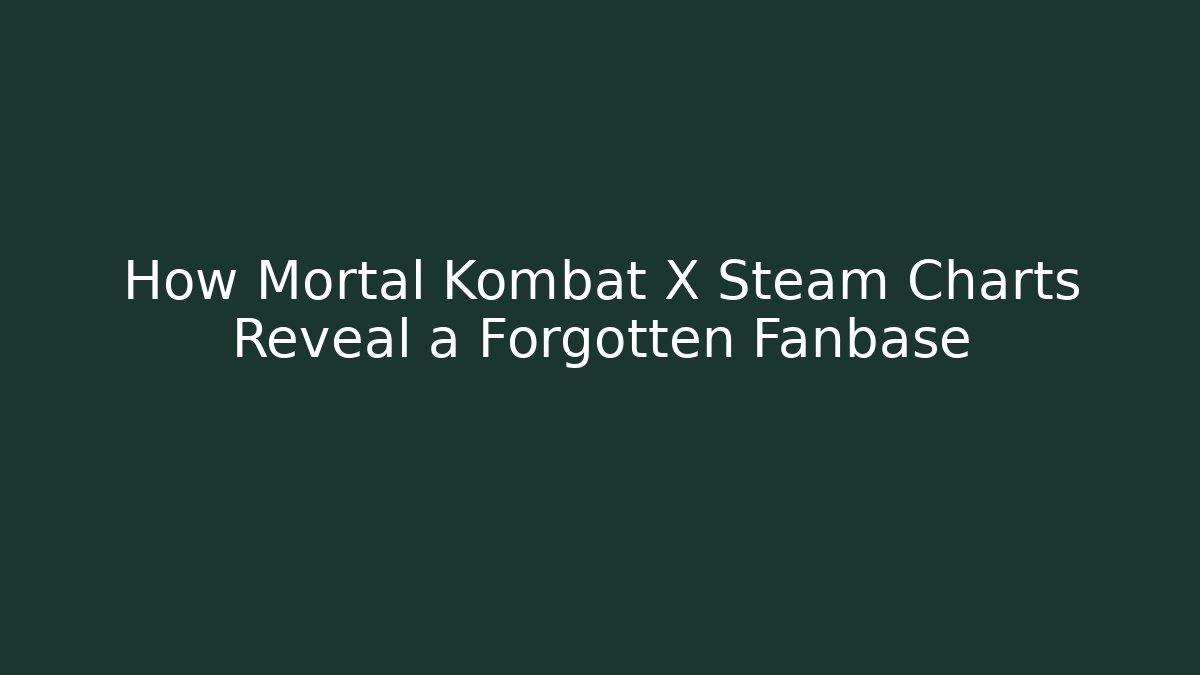 How Mortal Kombat X Steam Charts Reveal a Forgotten Fanbase