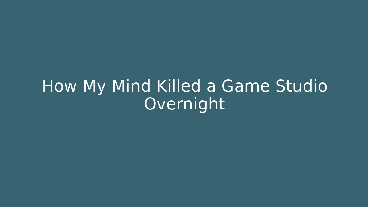 How My Mind Killed a Game Studio Overnight - Felix Cat Insurance