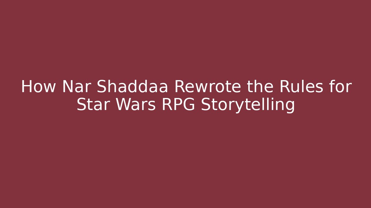 How Nar Shaddaa Rewrote the Rules for Star Wars RPG Storytelling