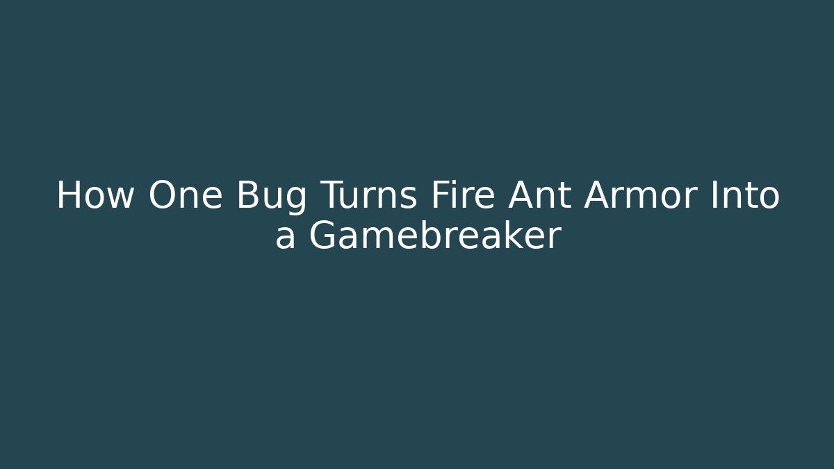How One Bug Turns Fire Ant Armor Into a Gamebreaker