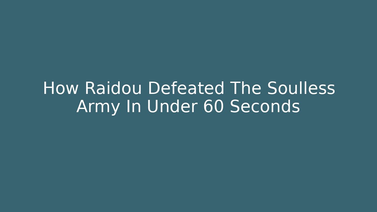 How Raidou Defeated The Soulless Army In Under 60 Seconds - Felix Cat Insurance