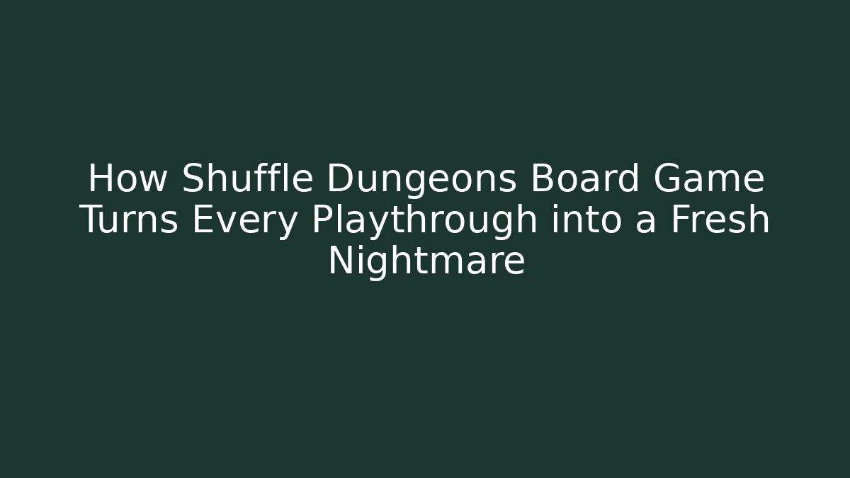 How Shuffle Dungeons Board Game Turns Every Playthrough into a Fresh Nightmare