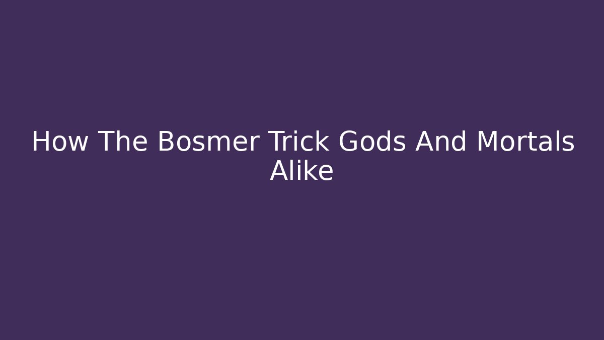How The Bosmer Trick Gods And Mortals Alike