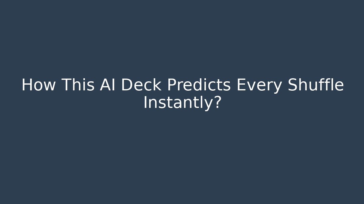 How This AI Deck Predicts Every Shuffle Instantly?