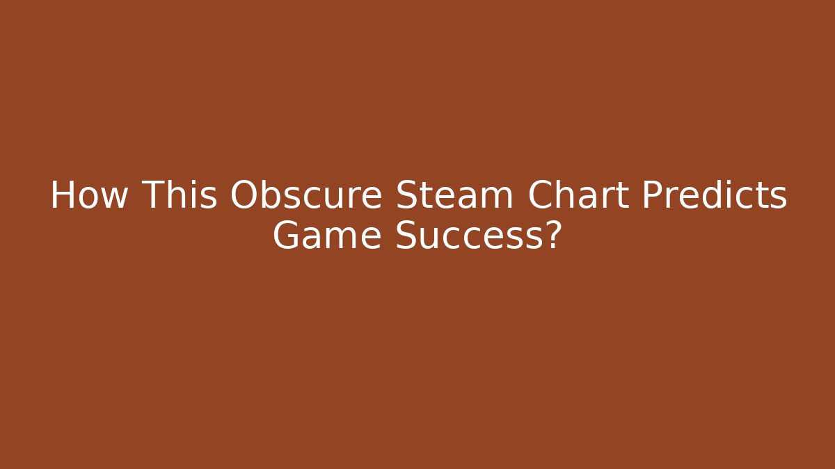How This Obscure Steam Chart Predicts Game Success? - Felix Cat Insurance