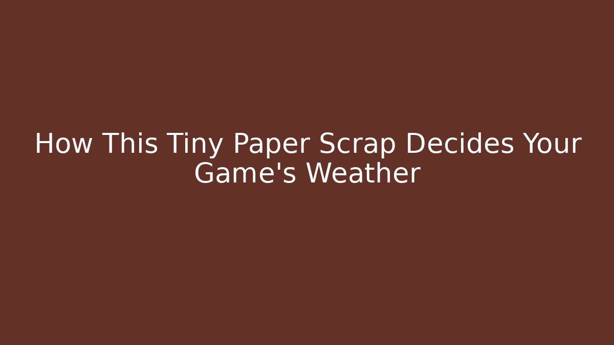 How This Tiny Paper Scrap Decides Your Game’s Weather