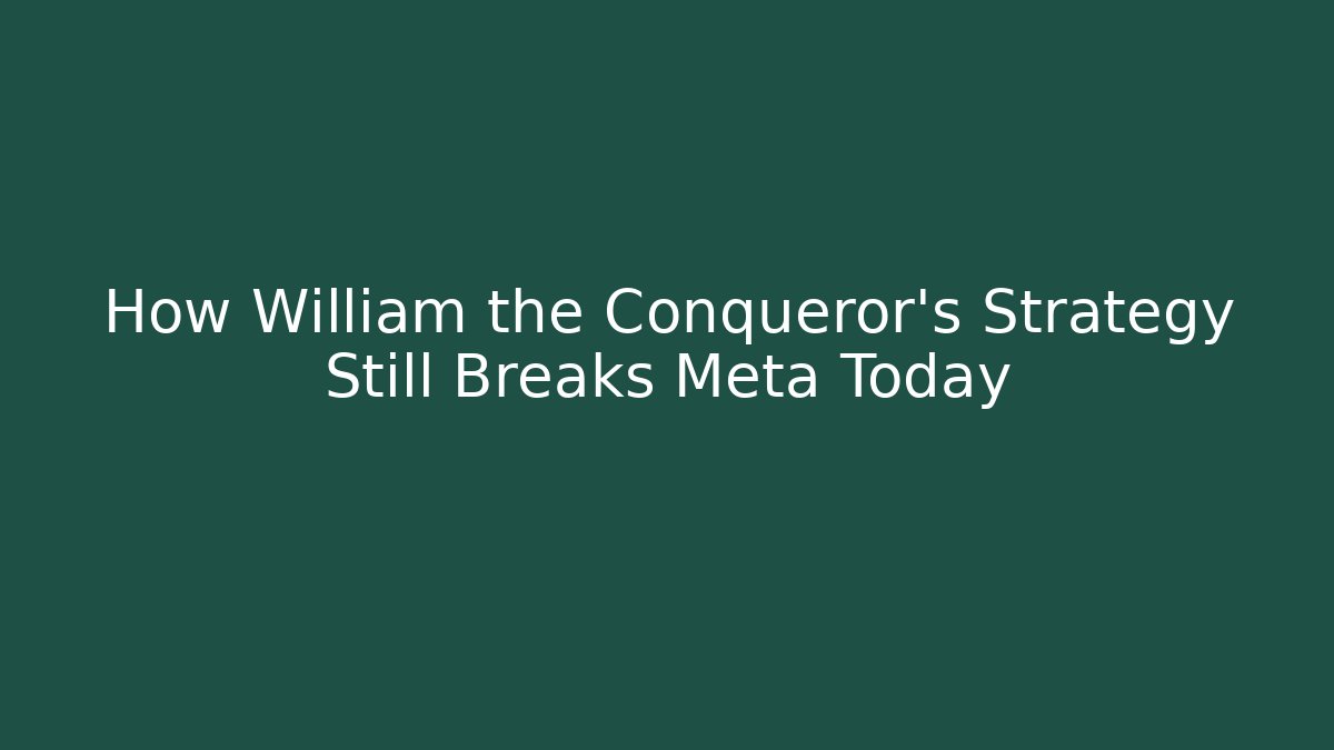How William the Conqueror's Strategy Still Breaks Meta Today - Felix Cat Insurance