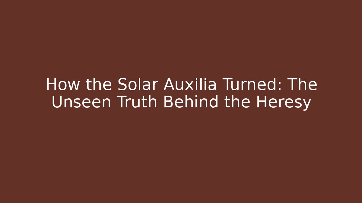 How the Solar Auxilia Turned: The Unseen Truth Behind the Heresy